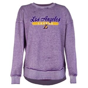 NWOT NBA Los Angeles Lakers Women's Burnout Crew Neck Fleece Sweatshirt L